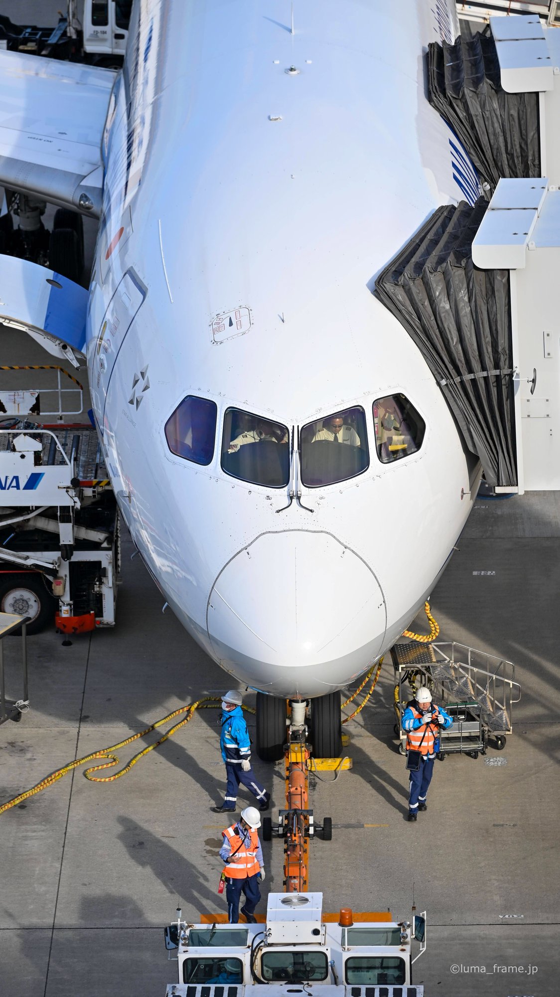 冬の機首 / 羽田空港で撮影した航空写真。Nose in Winter (Nikon Z6III / LUMA Frame)