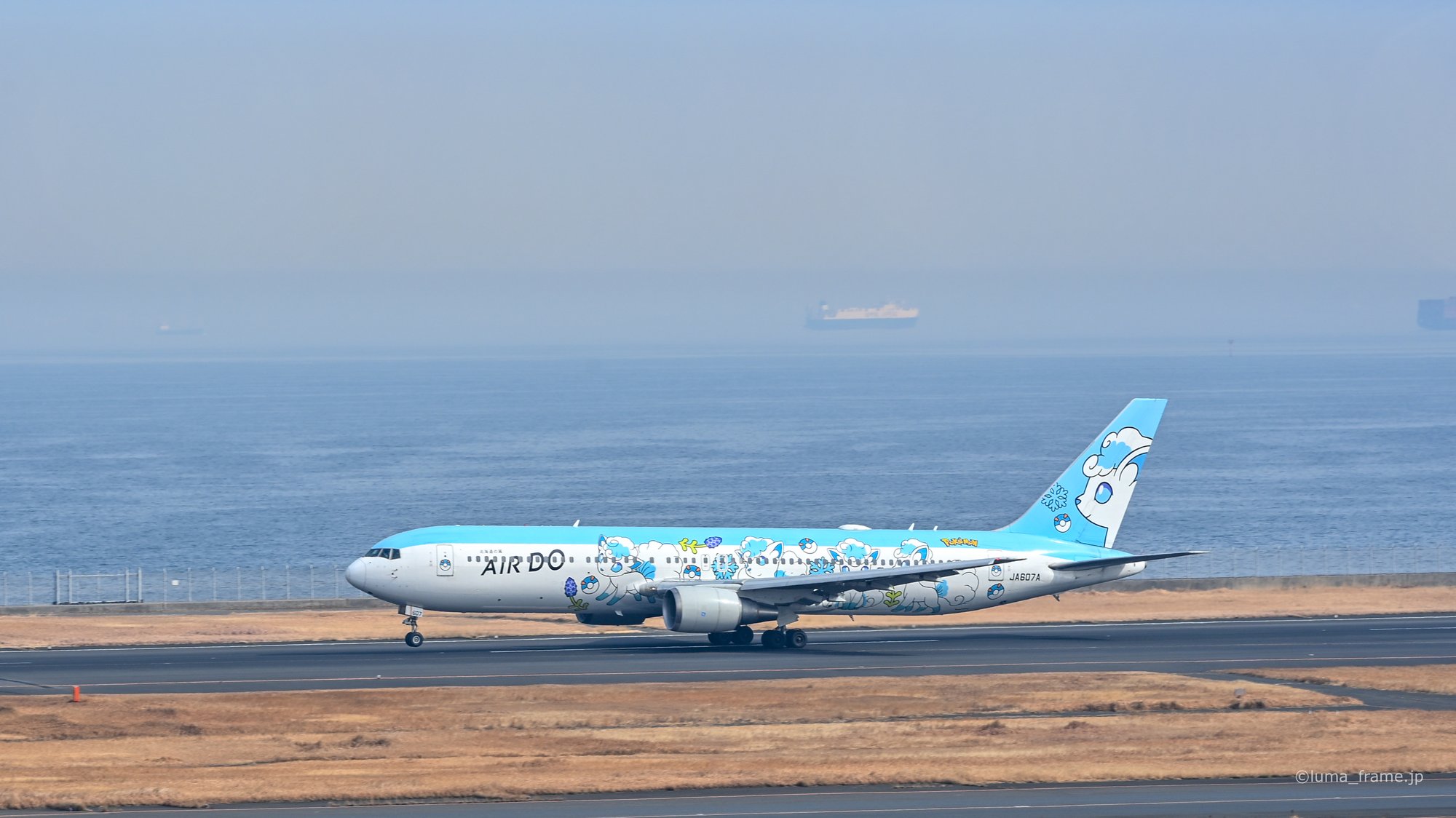 海辺のエア・ドゥ / 羽田空港で撮影した航空写真。AIRDO by the Water (Nikon Z6III / LUMA Frame)