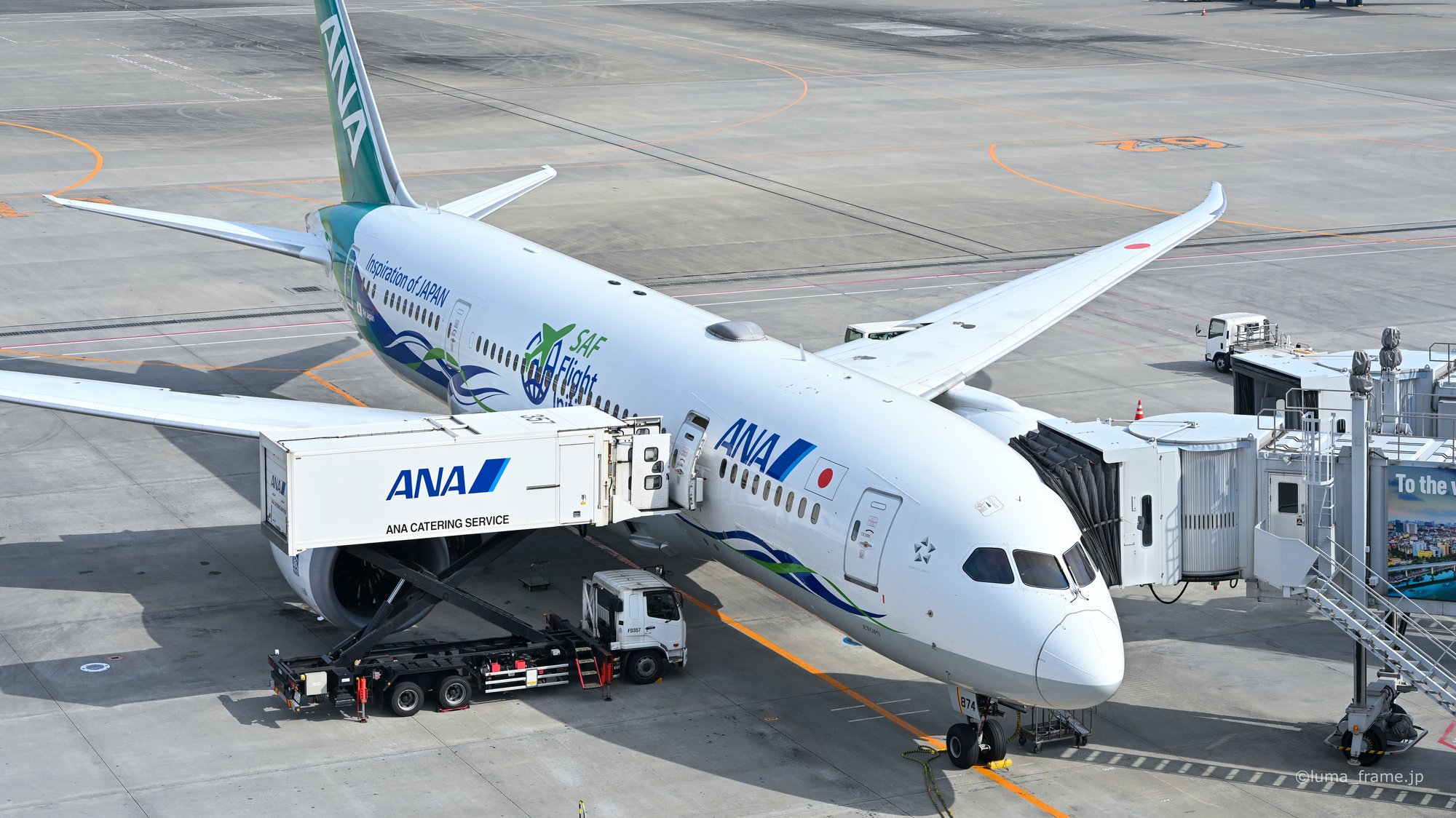 グリーンジェットの機首 / 羽田空港で撮影した航空写真。The Green Jet Nose (Nikon Z6III / LUMA Frame)