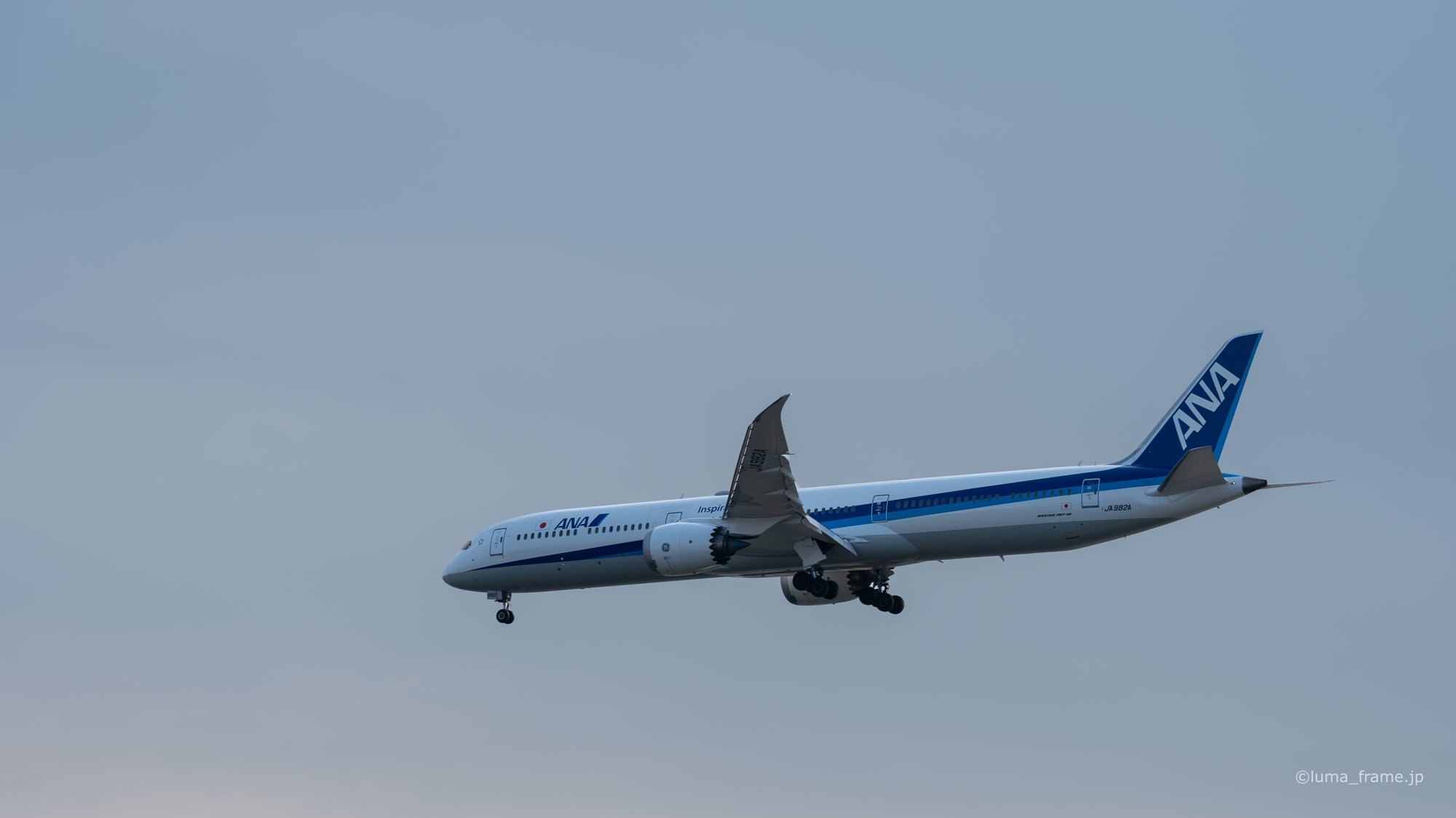 近づく787 / 京浜島つばさ公園で撮影した航空写真。787 Coming In (Nikon Z6III / LUMA Frame)